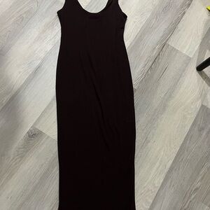 Naked Wardrobe Body Con Elegant Brown Sleeveless Dress